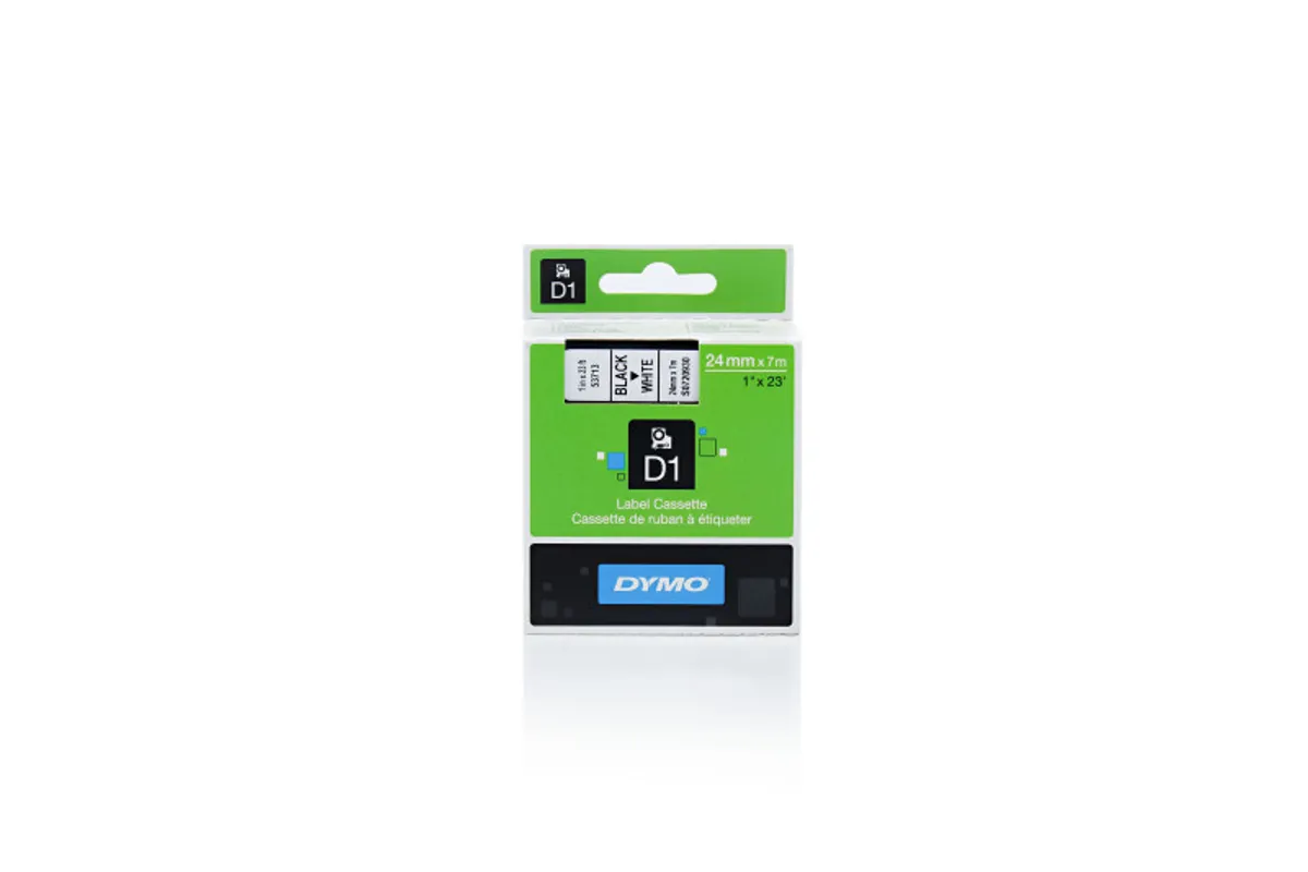Dymo S0720930 / 53713 Etiketten schwarz auf weiß (24mm x 7m)