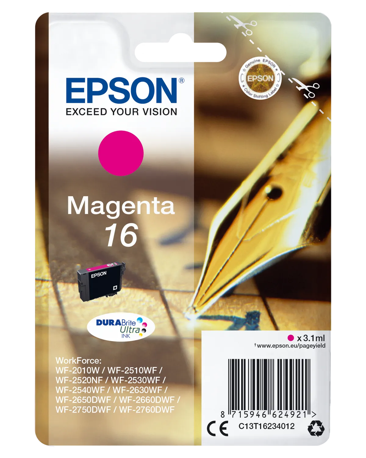 Epson 16 / T1623 / C13T16234012 / C13T16234022 Tinte magenta