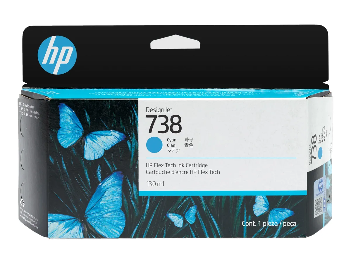 HP 738 / 498N5A Tinte cyan