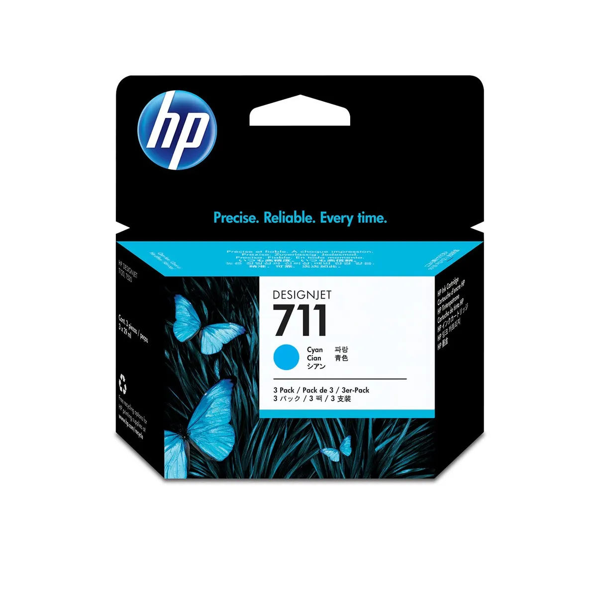 HP 711 / CZ134A Tinten Sparset cyan (3 Stück)