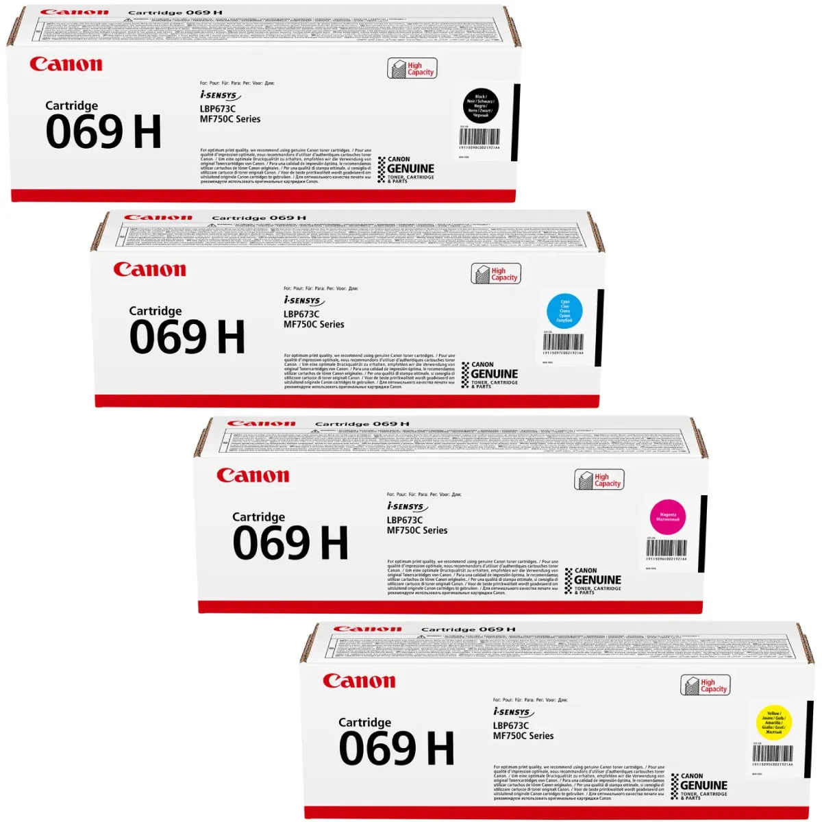 Canon 069H Toner Sparset schwarz, cyan, magenta, gelb (4 Stück)