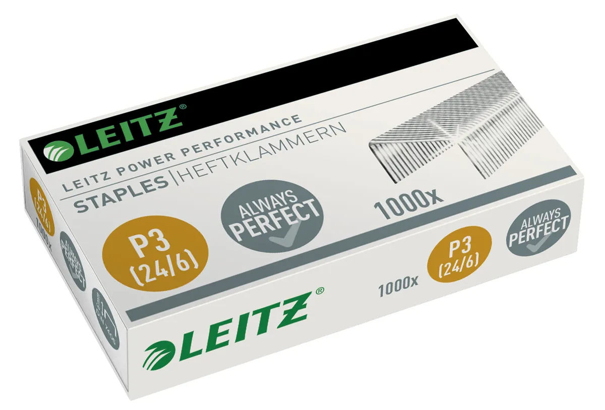 Leitz Power Performance P3 / 55700000 Hefklammern   (1000 Stück) (für Heftgerät 5500, 5501, 5502, 5504, 5505, 5522, 5523, 5533, 5560 und Heftzange 5548, 5549)