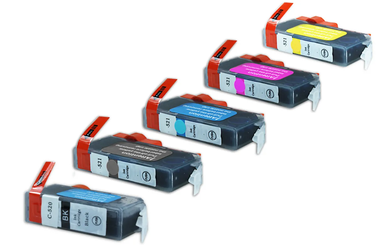 Tinten Sparset kompatibel zu Canon PGI-525 - CLI-526 schwarz, cyan, magenta, gelb, photo schwarz  (20 Stück)