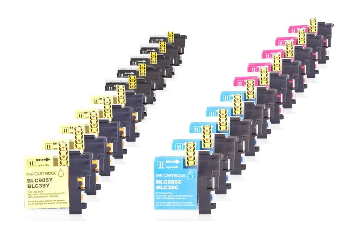 XL Tinten Sparset kompatibel zu Brother LC-985 schwarz, cyan, magenta, gelb  (20 Stück)