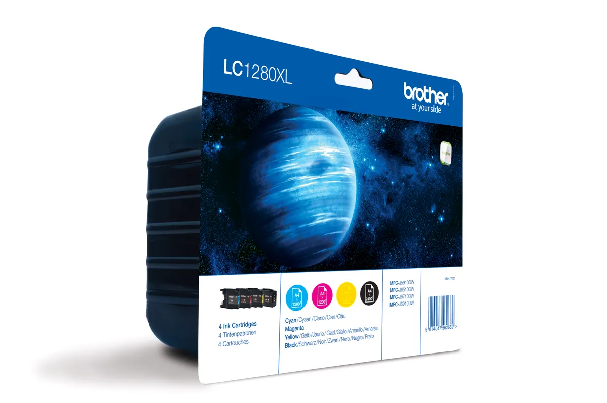 Brother LC-1280XLVALBPDR Tinten Sparset schwarz, cyan, magenta, gelb (4 Stück)