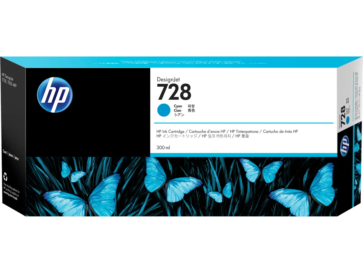 HP 728 / F9K17A Tinte cyan