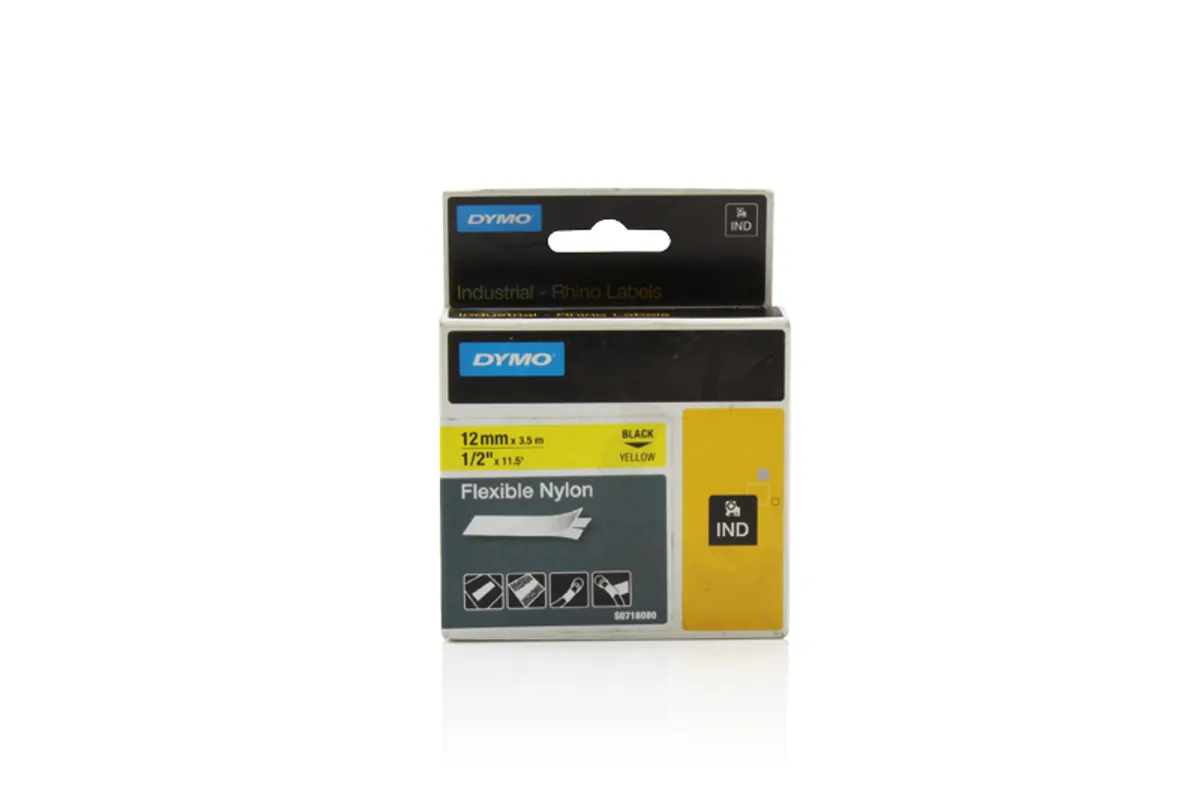 Dymo S0718080 / 18756 / 18490 Etiketten schwarz auf gelb (12mm x 3,5m)