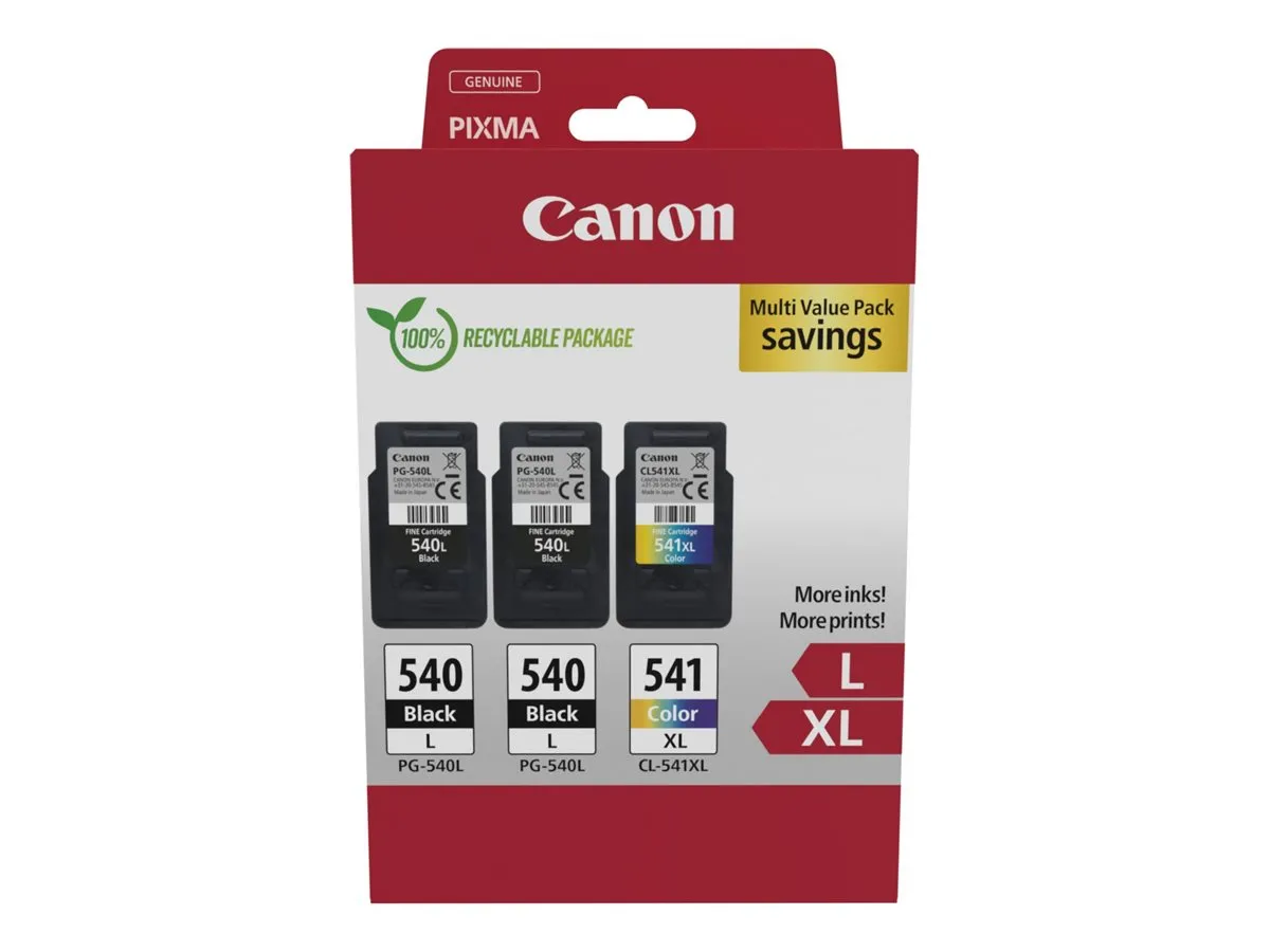 Canon PG-540L & CL-541XL / 5224B017 Tinten Sparset schwarz, color (3 Stück)