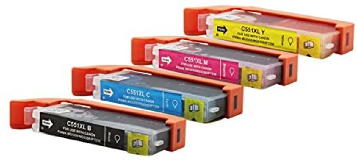 Tinten Sparset kompatibel zu Canon CLI-551 / 6509B008 schwarz, cyan, magenta, gelb  (4 Stück)