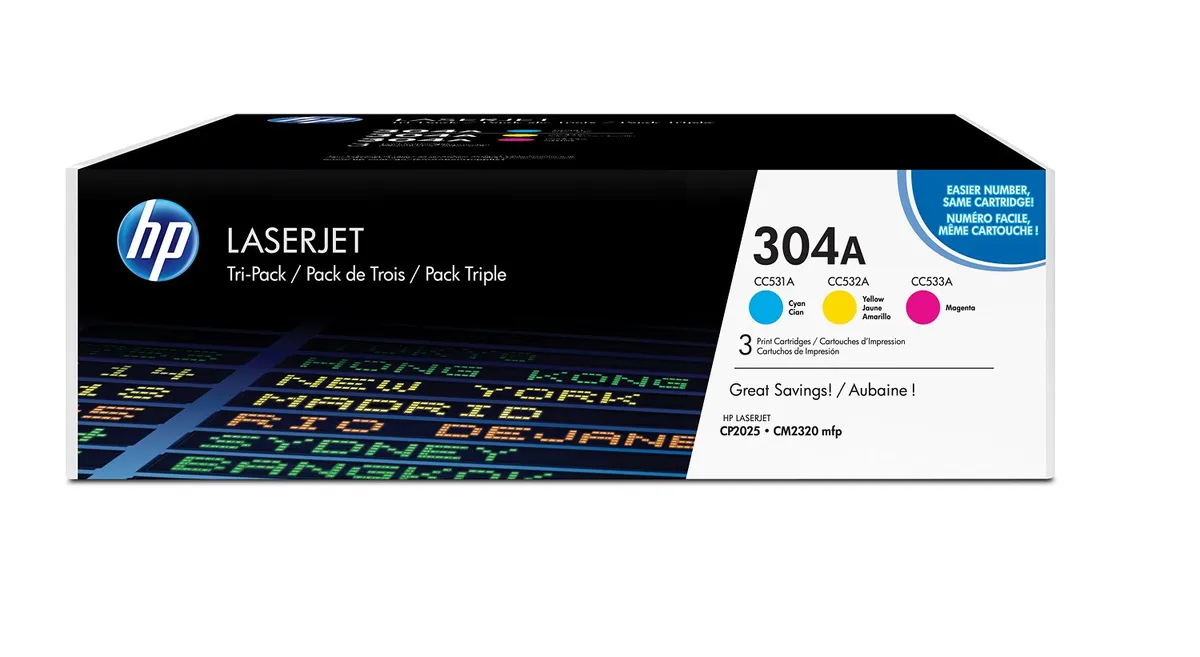 HP 304A / CF372AM Toner Sparset cyan, magenta, gelb (3 Stück)