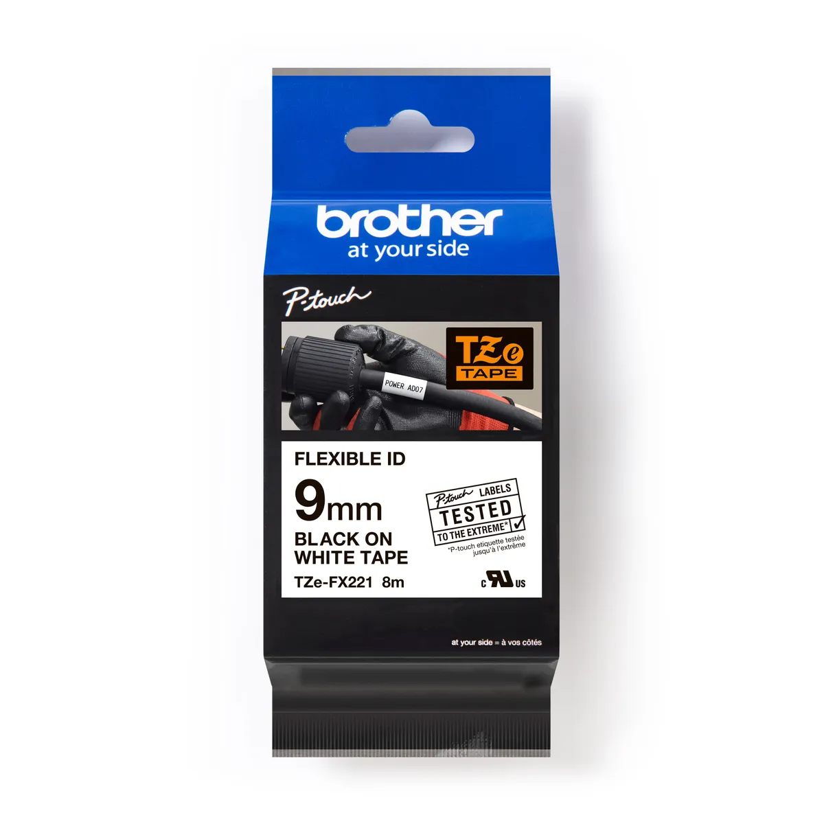 Brother TZE-FX221 Schriftband schwarz auf weiß (9mm x 8m)