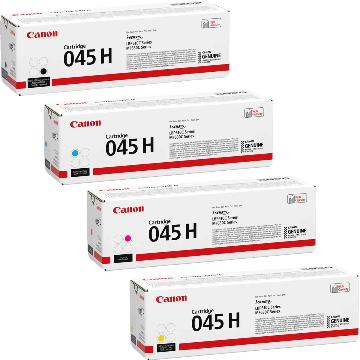 Canon 045H Toner Sparset schwarz, cyan, magenta, gelb (4 Stück)