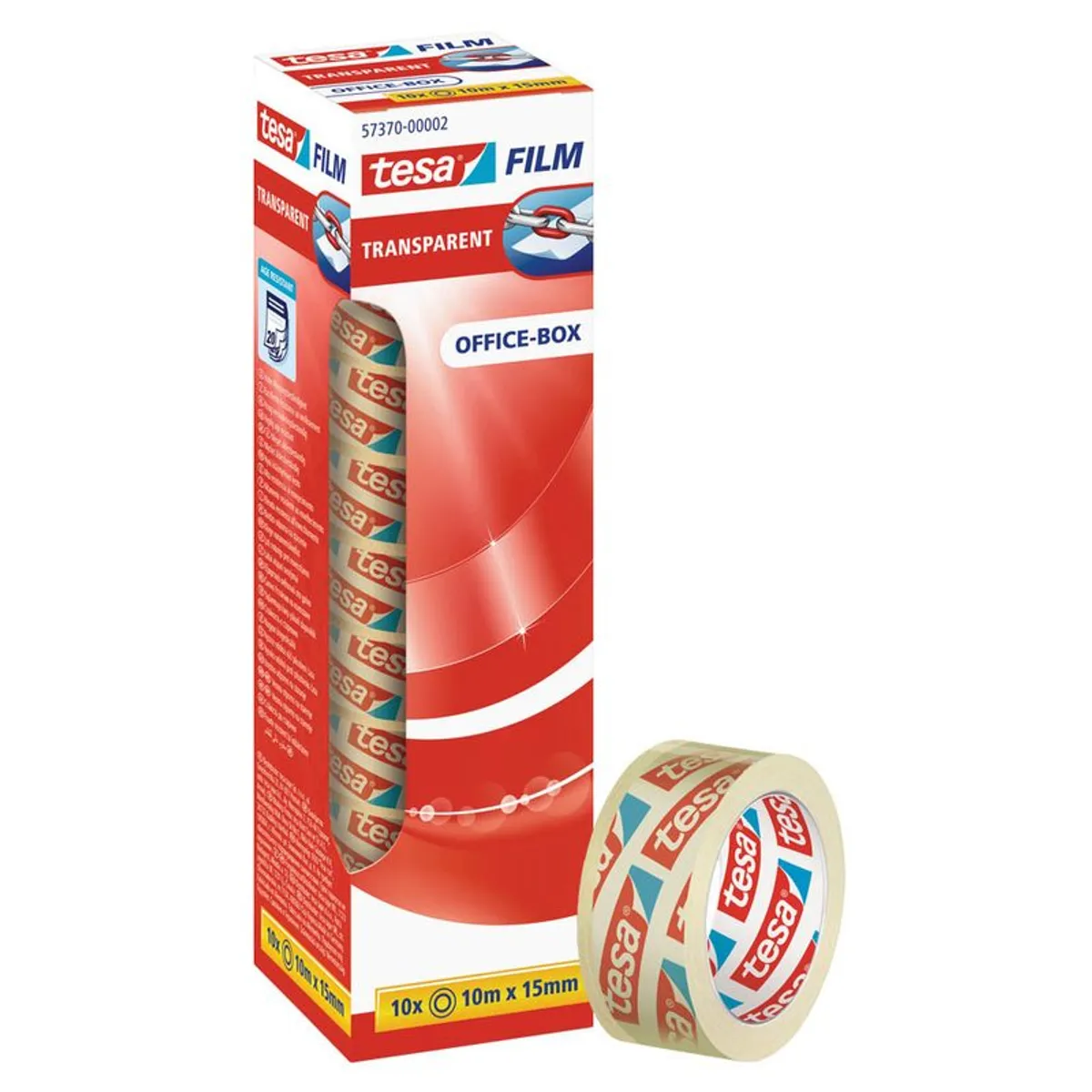 tesa film / 57370-00002-11 Klebeband transparent (15mm x 10m, 10 Rollen)
