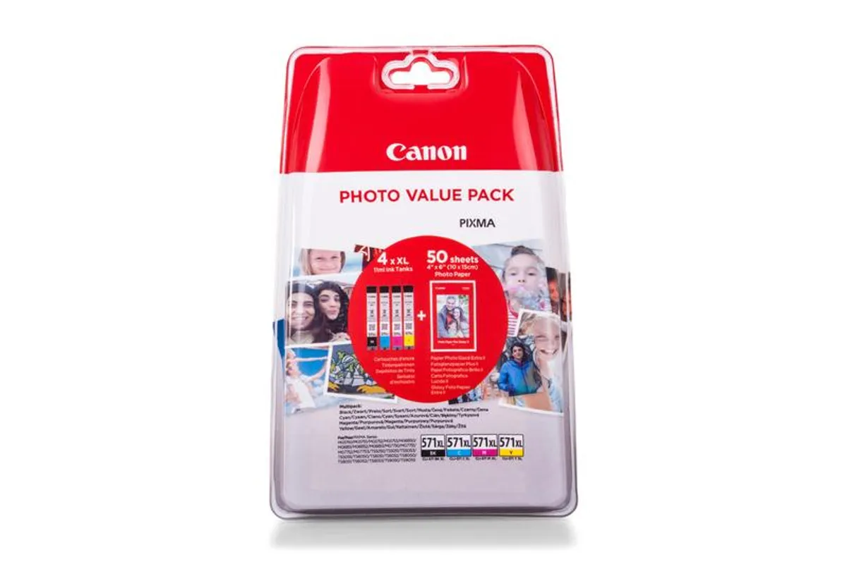 Canon CLI-571 XL / 0332C005 Tinten Sparset schwarz, cyan, magenta, gelb (4 Stück)
