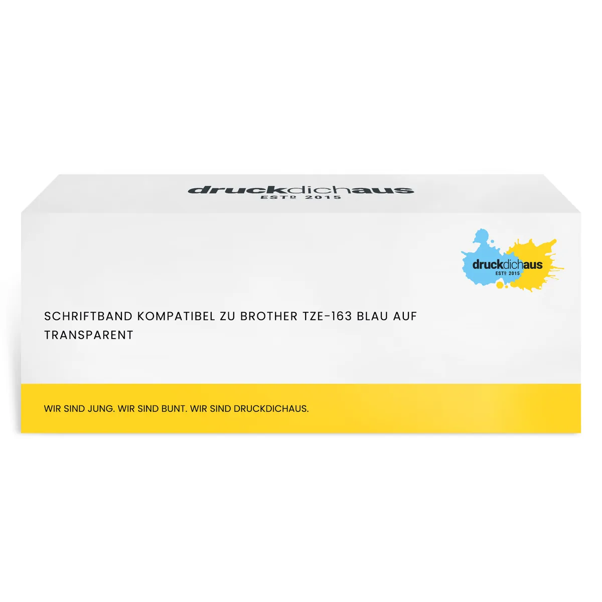 Schriftband kompatibel zu Brother TZe-163 blau auf transparent (24mm x 8m)