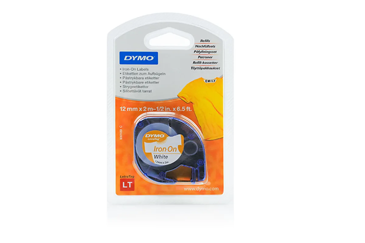 Dymo S0718850 / 18768 Etiketten schwarz auf weiß (12mm x 2m)