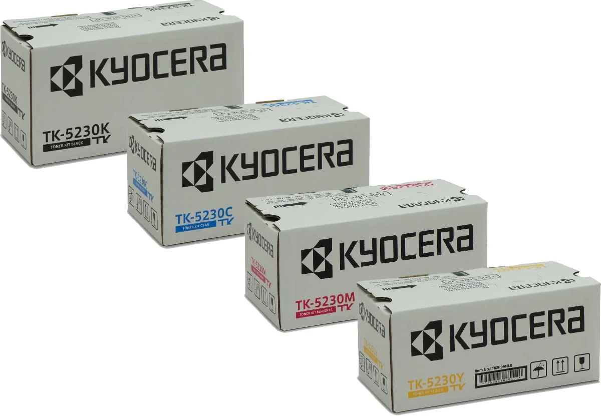 Kyocera TK-5230 / 1T02R90NL0 / 1T02R9CNL0 / 1T02R9BNL0 / 1T02R9ANL0 Toner Sparset schwarz, cyan, magenta, gelb (4 Stück)