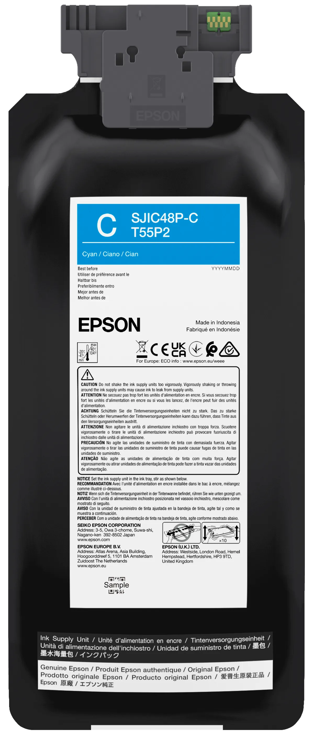 Epson SJIC48P-C / T55P2 / C13T55P240 Tinte cyan