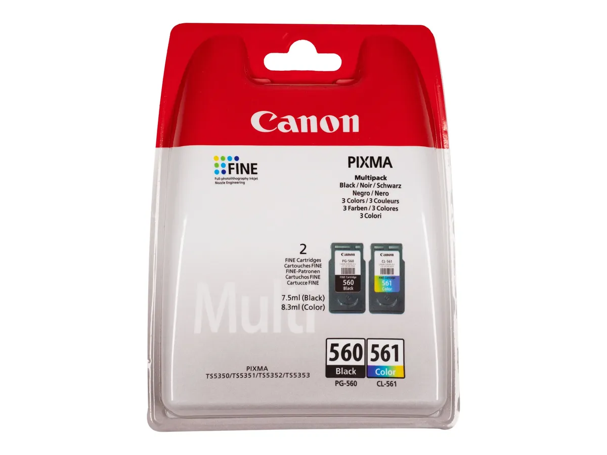 Canon PG-560 CL-561 / 3713C005 / 3713C006 Tinten Sparset schwarz, color (2 Stück)