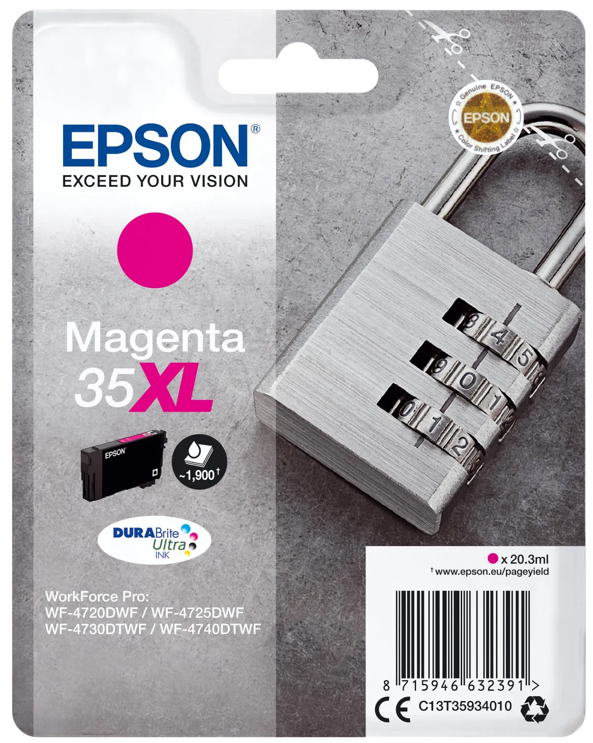 Epson 35XL / T3593 / C13T35934010 / C13T35934020 Tinte magenta