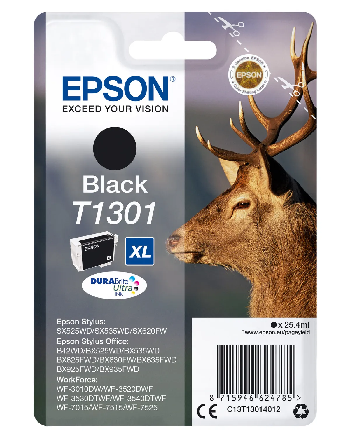 Epson T1301 / C13T13014012 / C13T13014022 Tinte schwarz