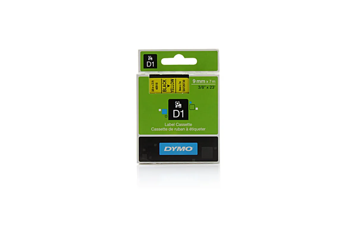 Dymo S0720730 / 40918 Etiketten schwarz auf gelb (9mm x 7m)