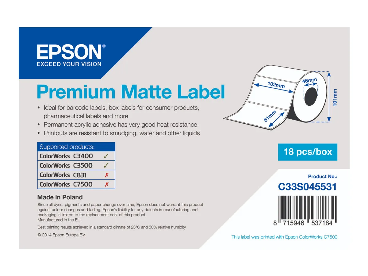 Epson C33S045531 Etiketten (102 x 51mm, 650 Stück)