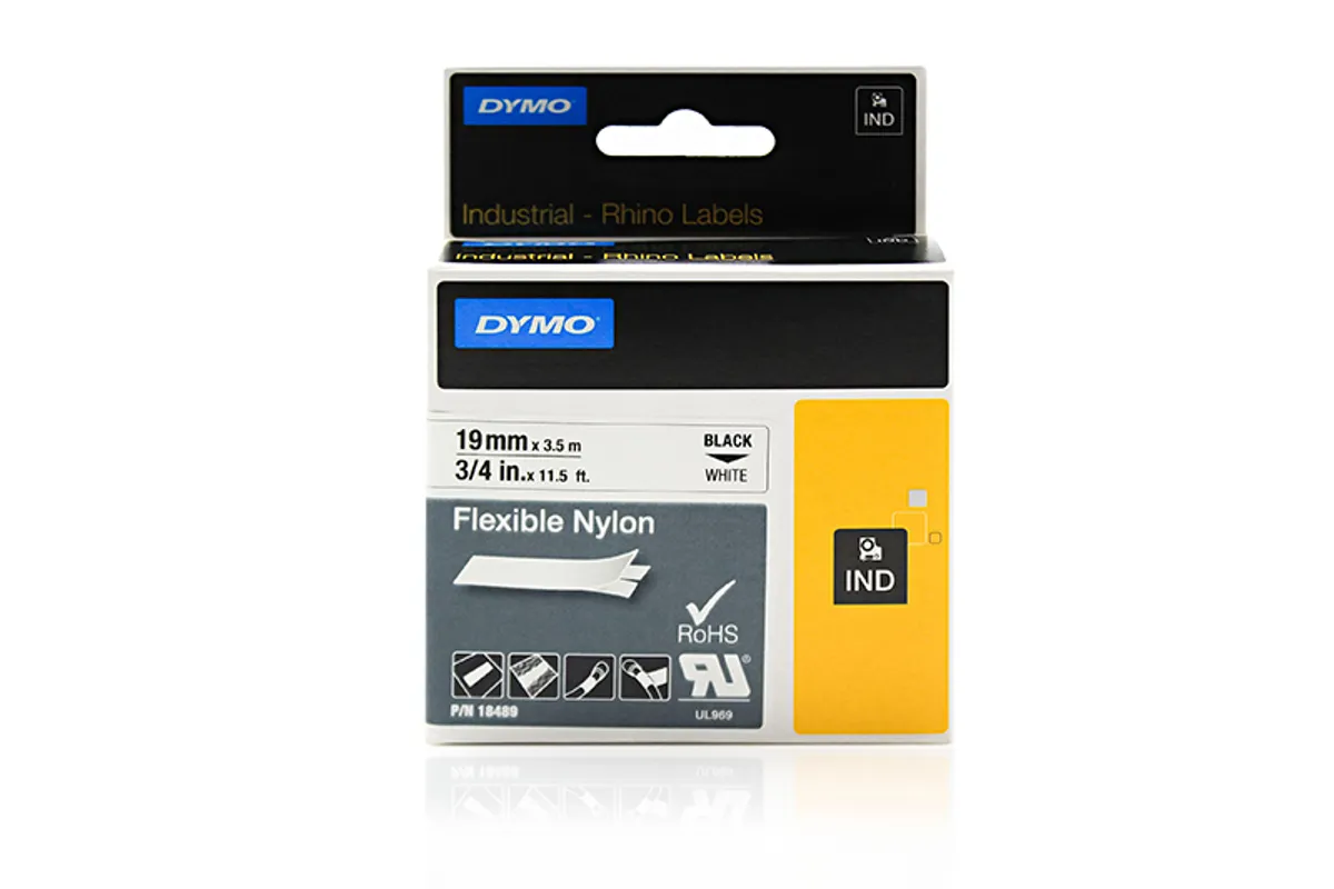 Dymo S0718050 / 16958 Etiketten schwarz auf weiß (19mm x 3,5m)