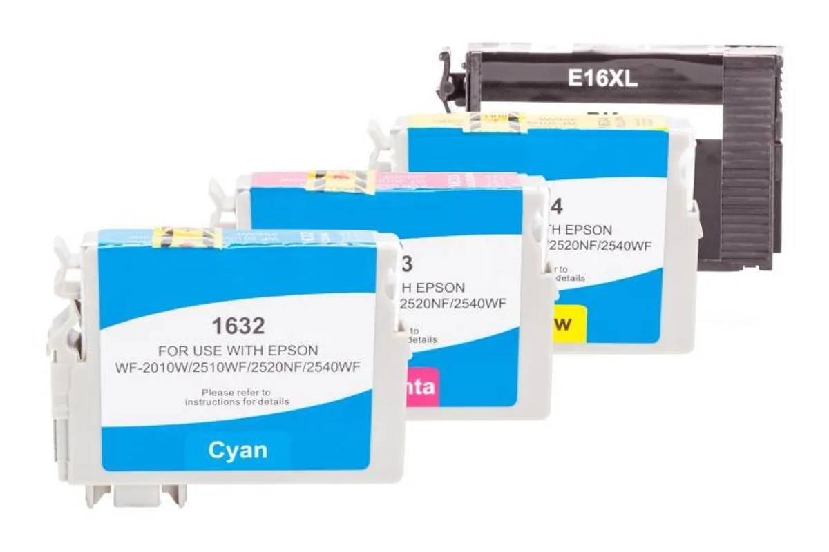 Tinten Sparset kompatibel zu Epson T1636 / C13T16364010 schwarz, cyan, magenta, gelb  (4 Stück)