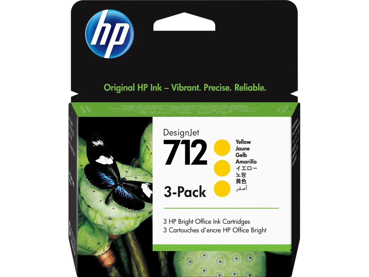 HP 712 / 3ED79A Tinten Sparset gelb (3 Stück)