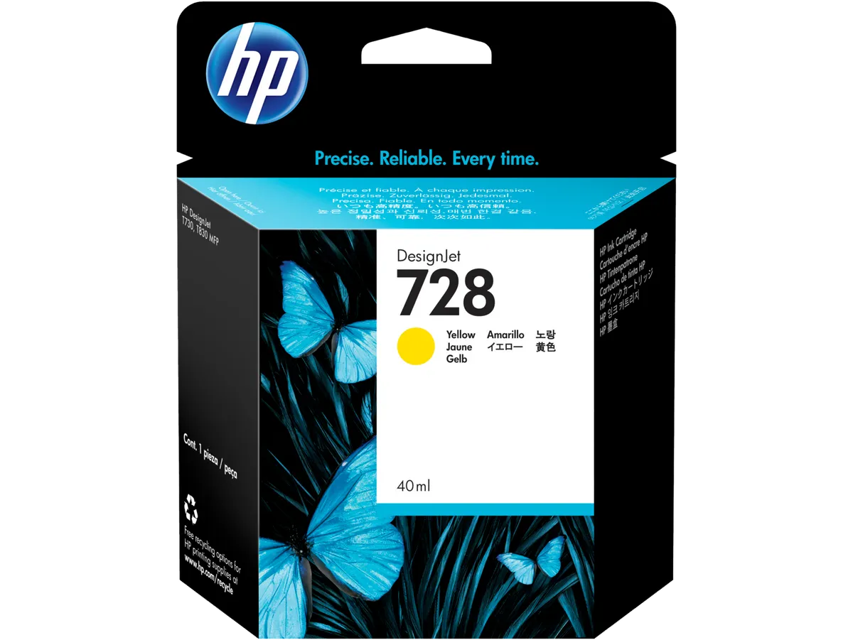 HP 728 / F9J61A Tinte gelb