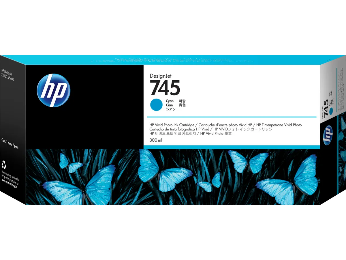 HP 745 / F9K03A Tinte cyan
