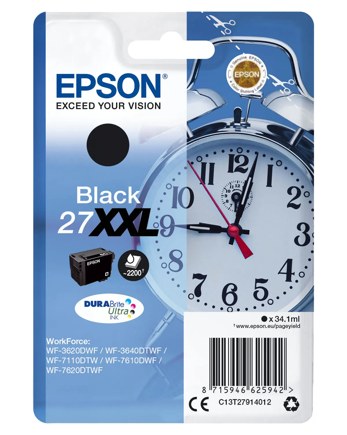 Epson 27XXL / T2791 / C13T27914012 / C13T27914022 Tinte schwarz