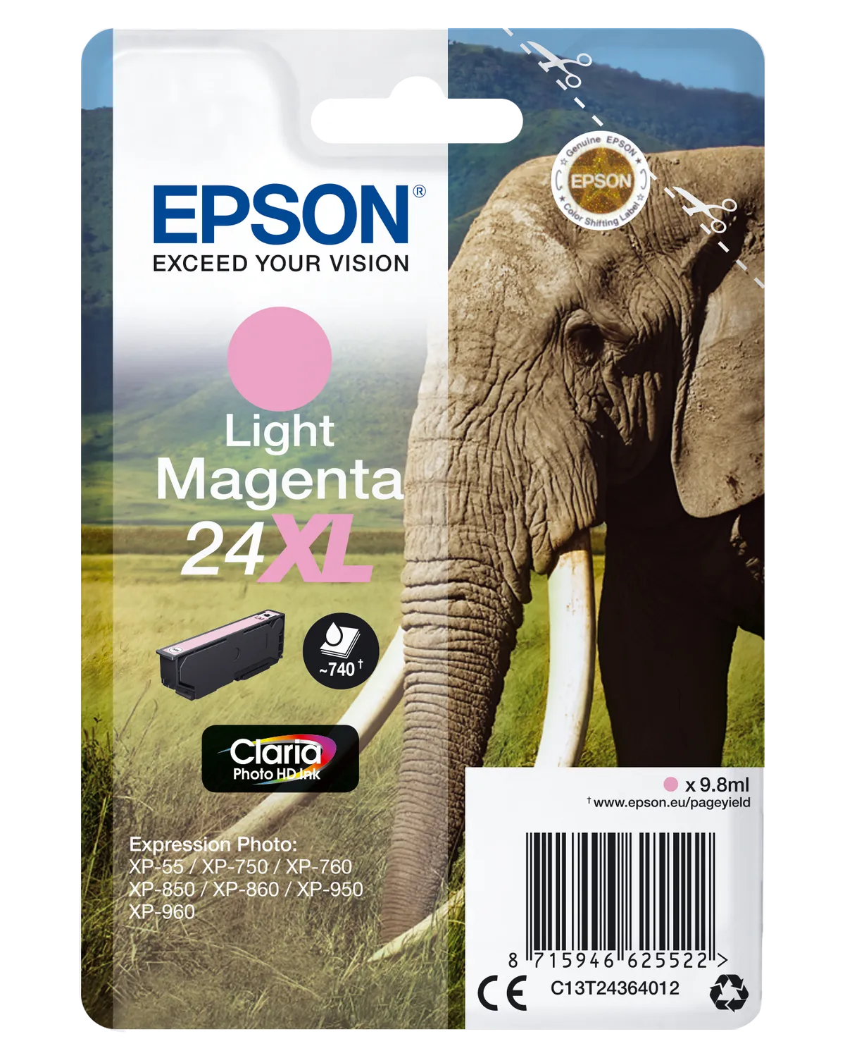 Epson 24XL / T2436 / C13T24364012 / C13T24364022 Tinte photo magenta