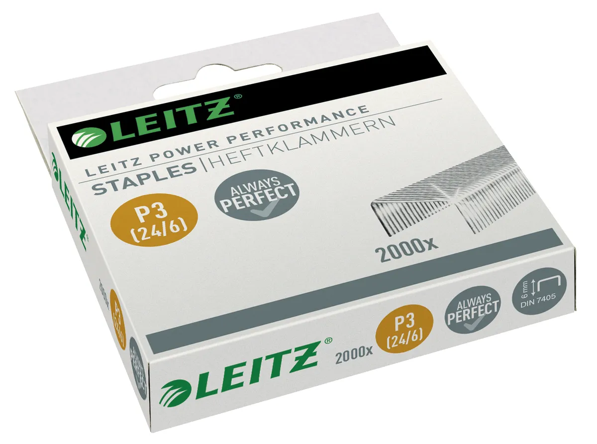 Leitz Power Performance P3 / 55701000 Hefklammern   (2000 Stück)