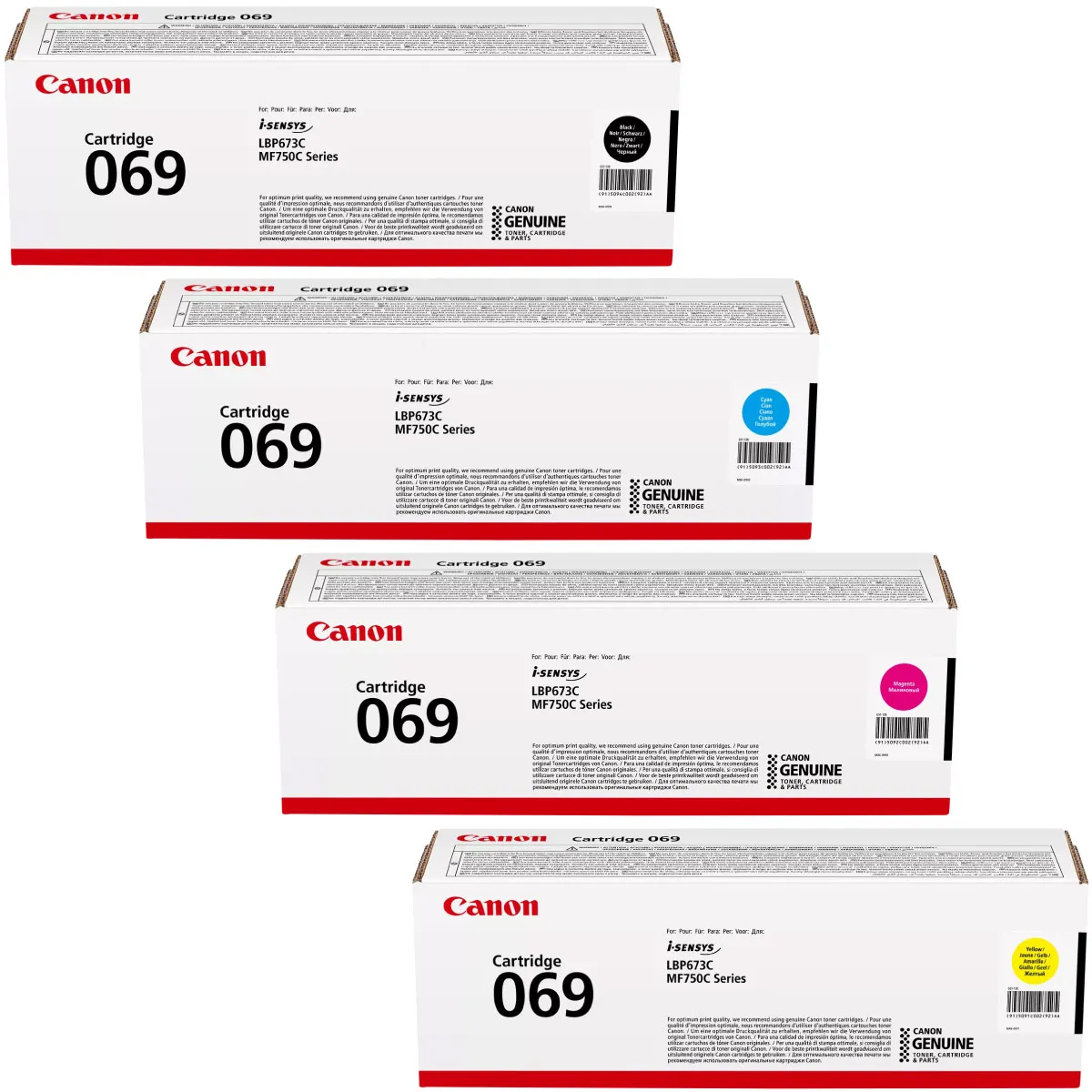 Canon 069 Toner Sparset schwarz, cyan, magenta, gelb (4 Stück)