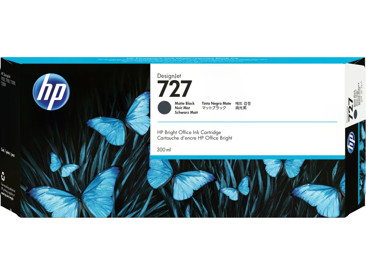 HP 727 / C1Q12A Tinte matt schwarz