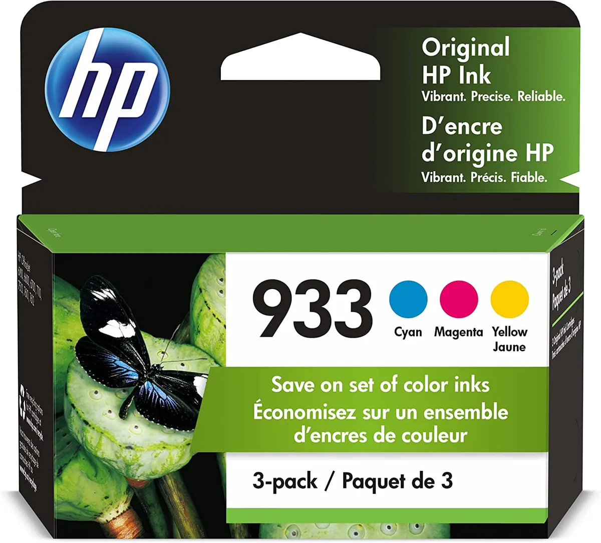 HP 933 / CN058AE / CN059AE / CN060AE Tinten Sparset cyan, magenta, gelb (3 Stück)