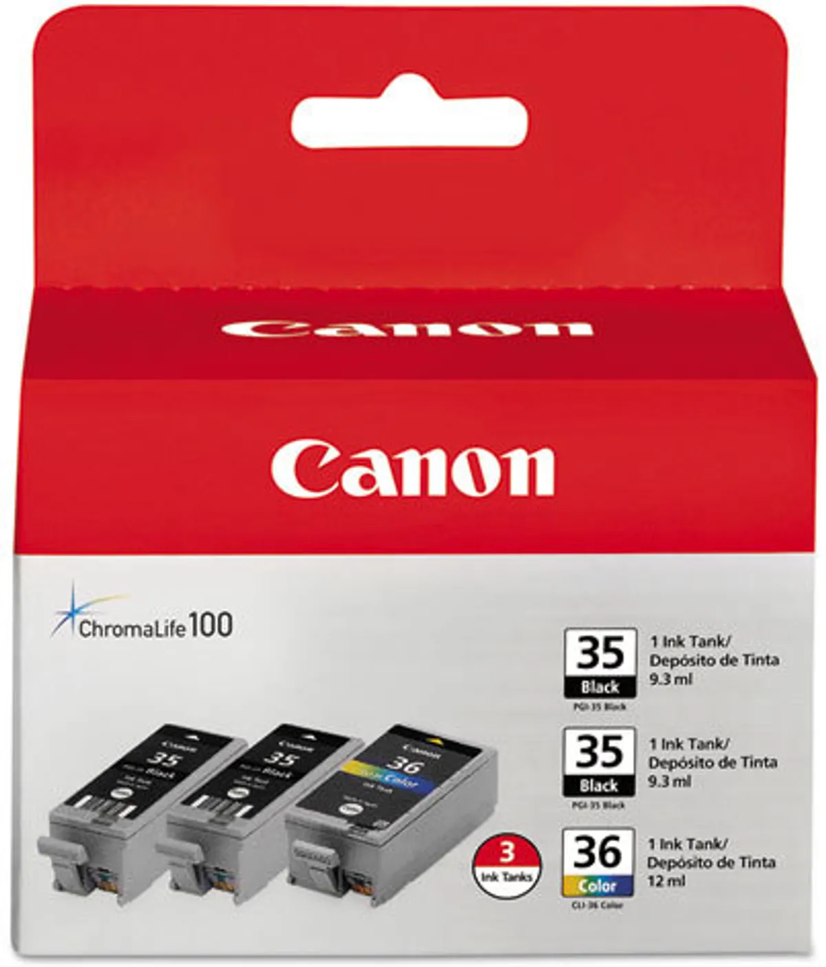 Canon PGI-35 & CLI-36 Tinten Sparset schwarz, color (3 Stück) (2 x schwarz, 1 x color)