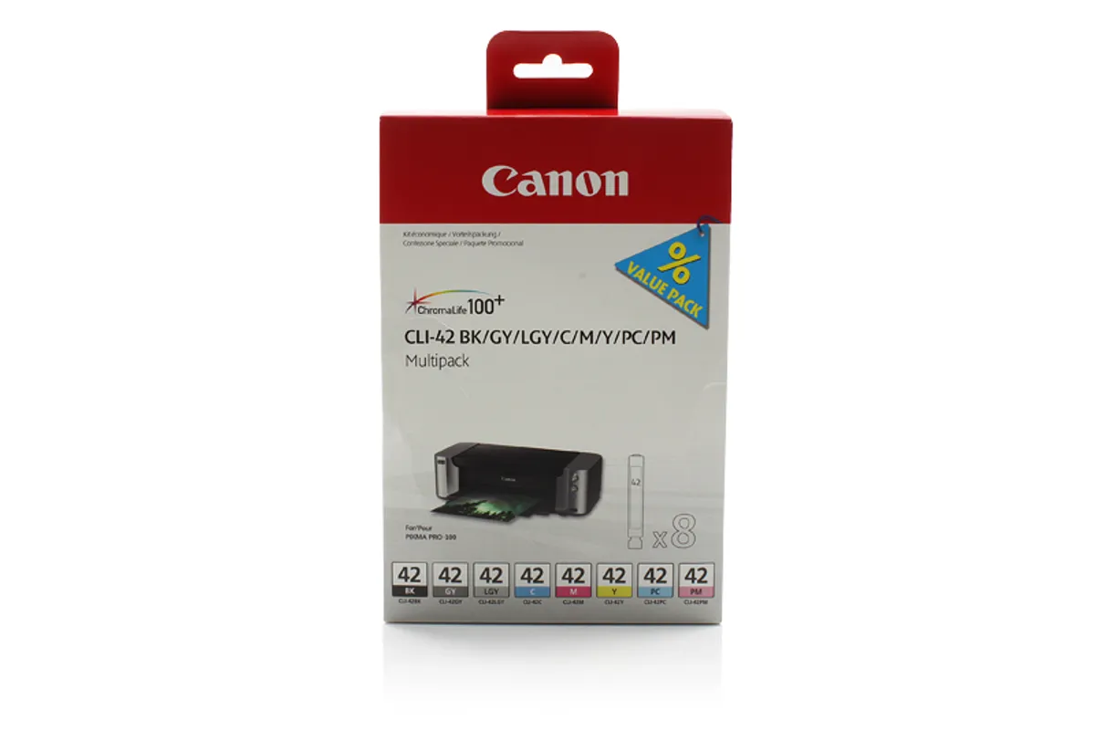 Canon CLI-42 / 6384B010 Tinten Sparset schwarz, cyan, magenta, gelb, photo cyan, photo magenta, grau (8 Stück)