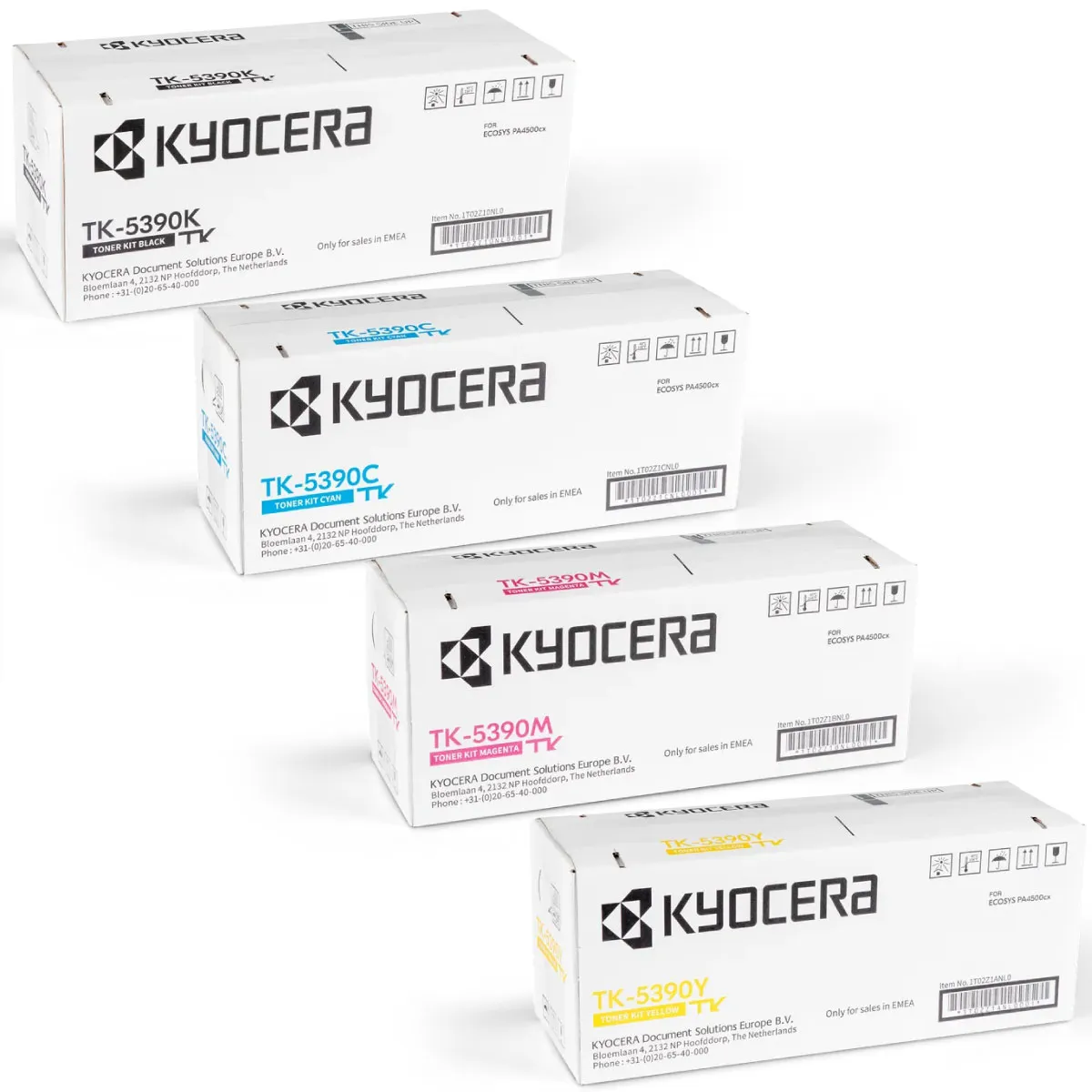 Kyocera TK-5390 Toner Sparset schwarz, cyan, magenta, gelb (4 Stück)