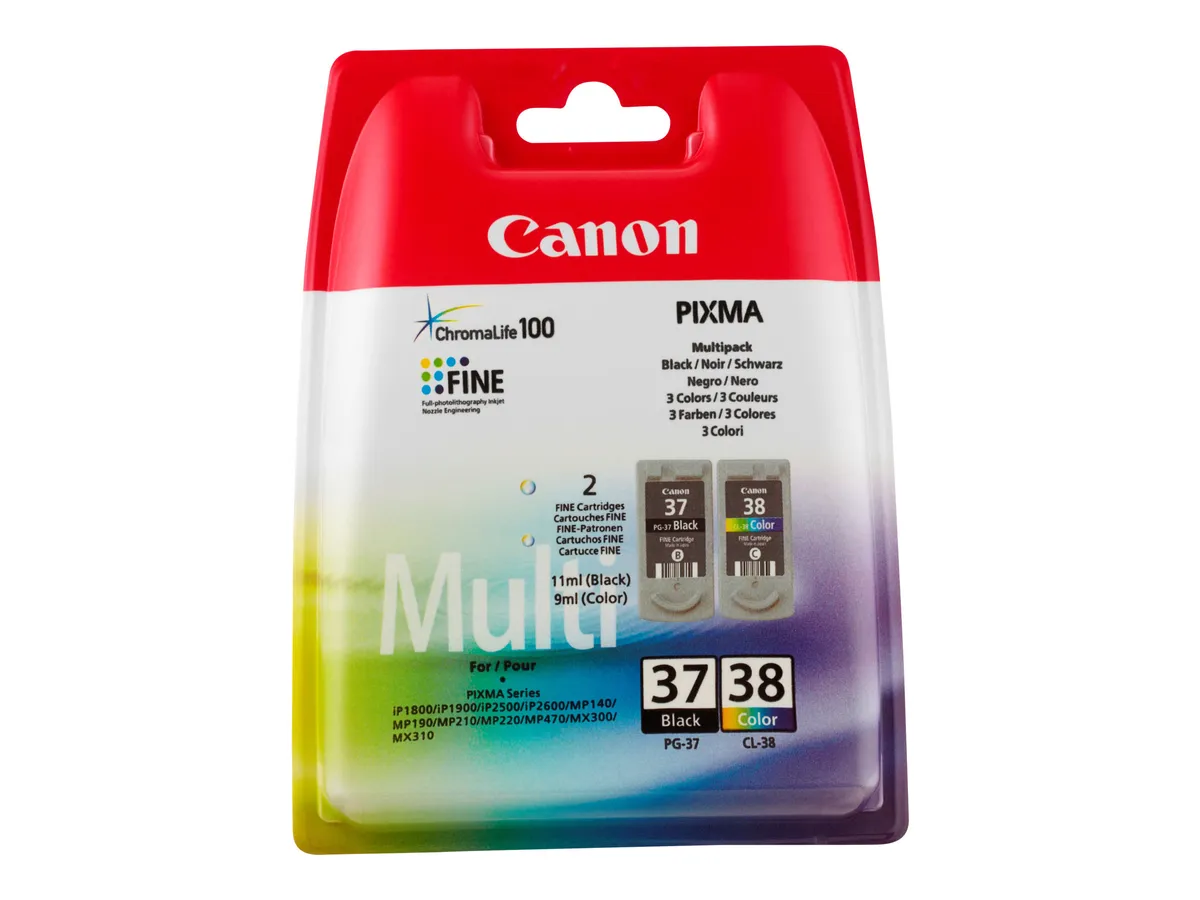 Canon PG-37 & CL-38 / 2145B009 Tinte schwarz, color