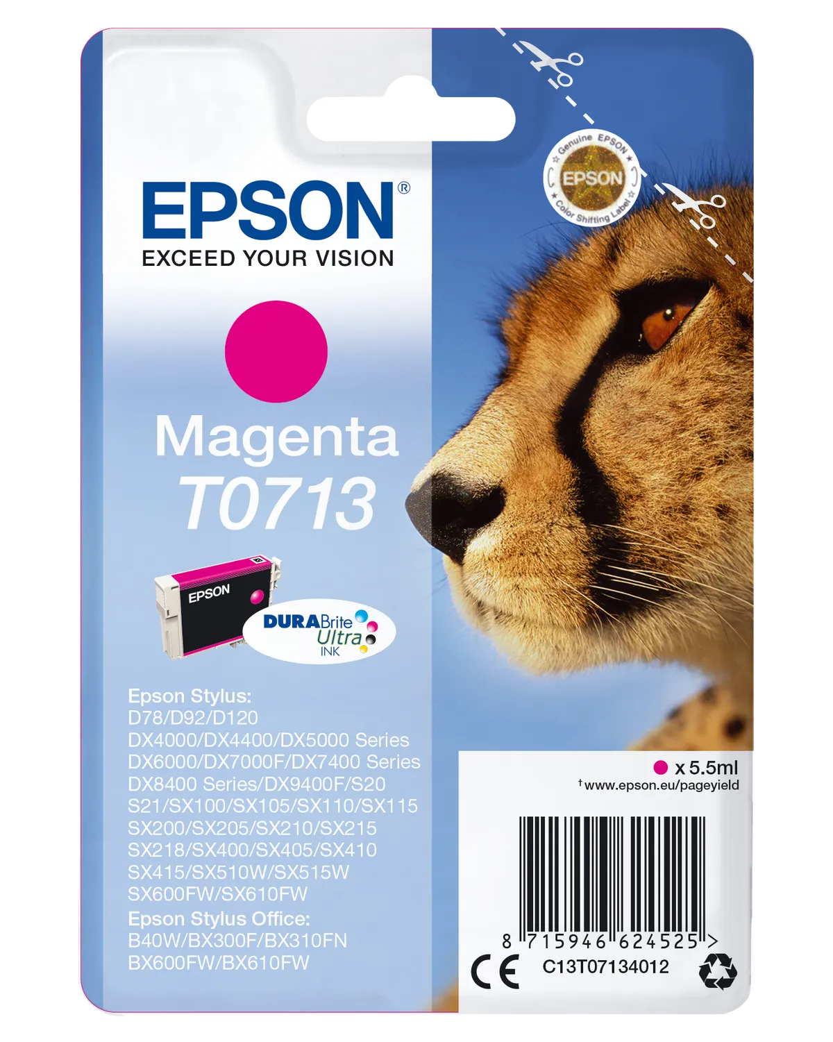 Epson T0713 / C13T07134012 / C13T07134022 Tinte magenta