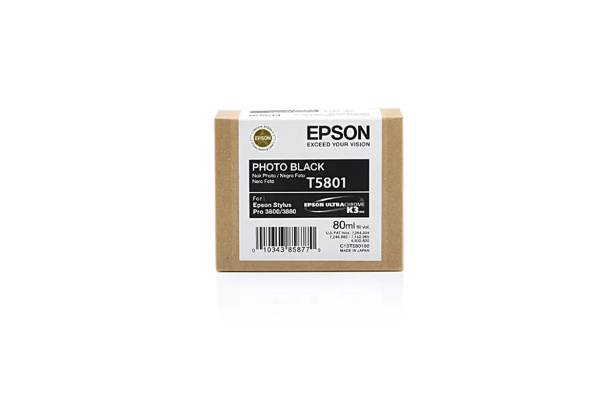Epson T5801 / C13T580100 / C13T630100 Tinte photo schwarz