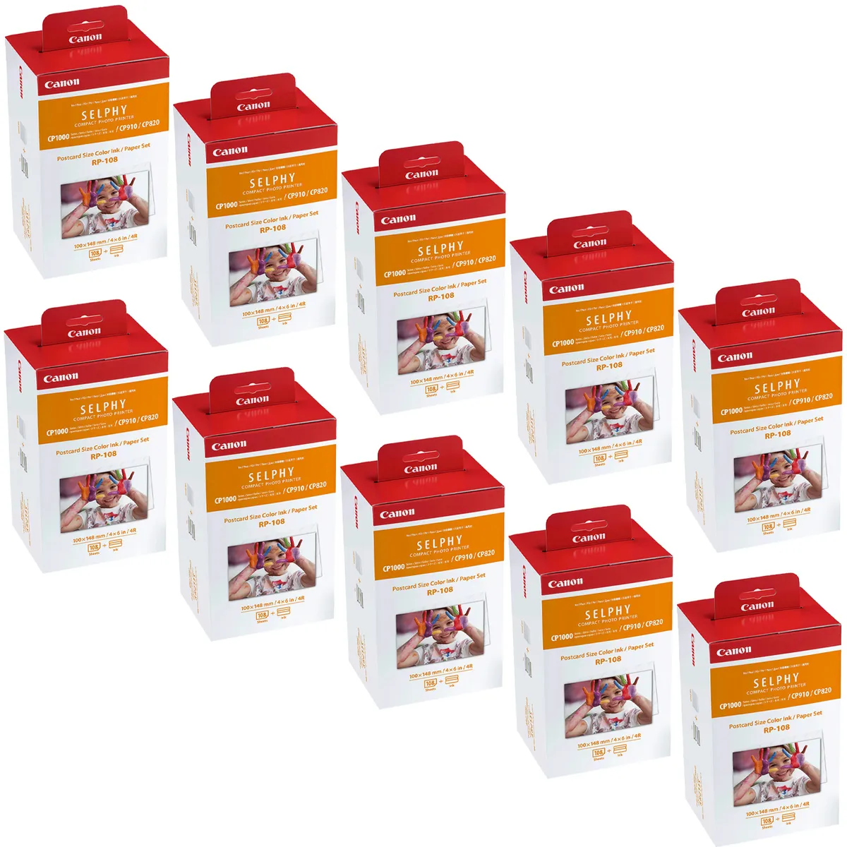Canon RP-108 / 8568B001 Farbpatrone & Fotopapier Sparset  (10 Stück)