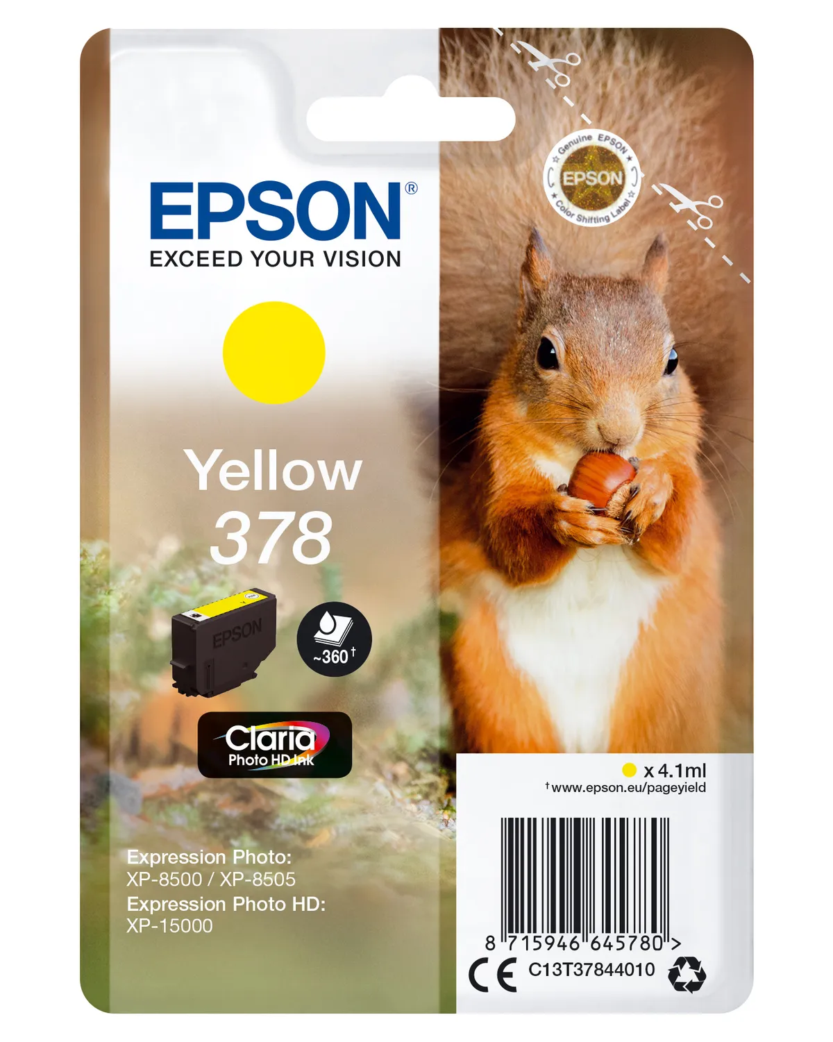 Epson 378 / T3784 / C13T37844010 / C13T37844020 Tinte gelb