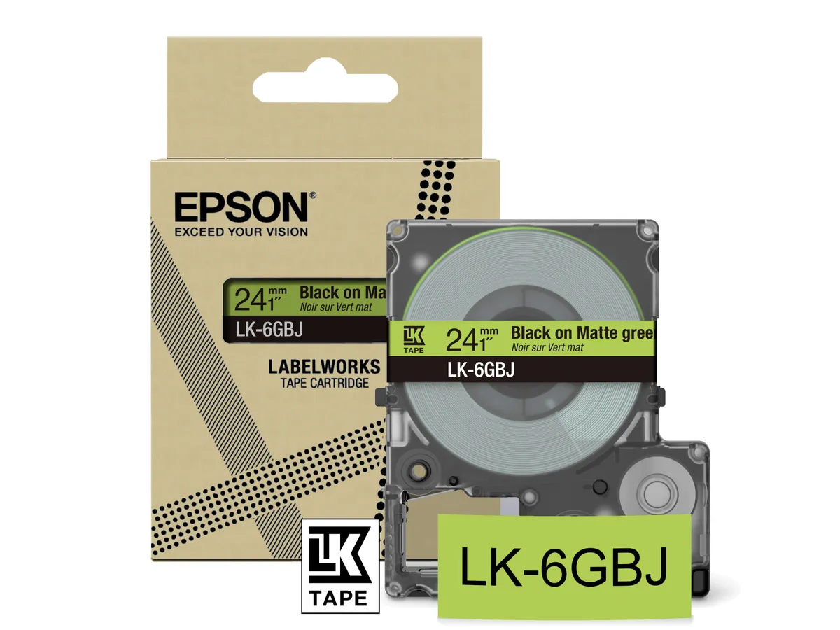 Epson LK-6GBJ / C53S672079 Schriftband schwarz auf matt grün (24mm x 8m)
