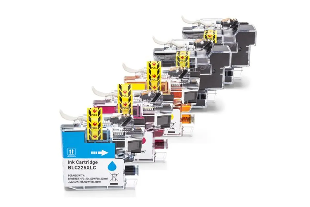 Tinten Sparset kompatibel zu Brother LC-225 / LC-229 schwarz, cyan, magenta, gelb  (5 Stück)