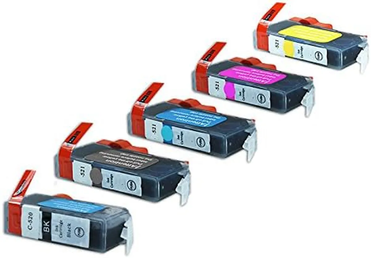 XL Tinten Sparset kompatibel zu Canon PGI-520 & CLI-521 schwarz, cyan, magenta, gelb, photo schwarz  (5 Stück)