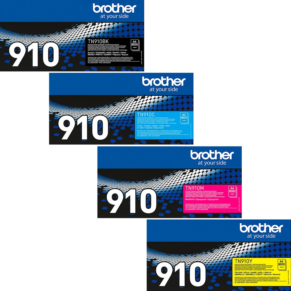 Brother TN-910VAL / TN-910CMYK Toner Sparset schwarz, cyan, magenta, gelb (4 Stück)